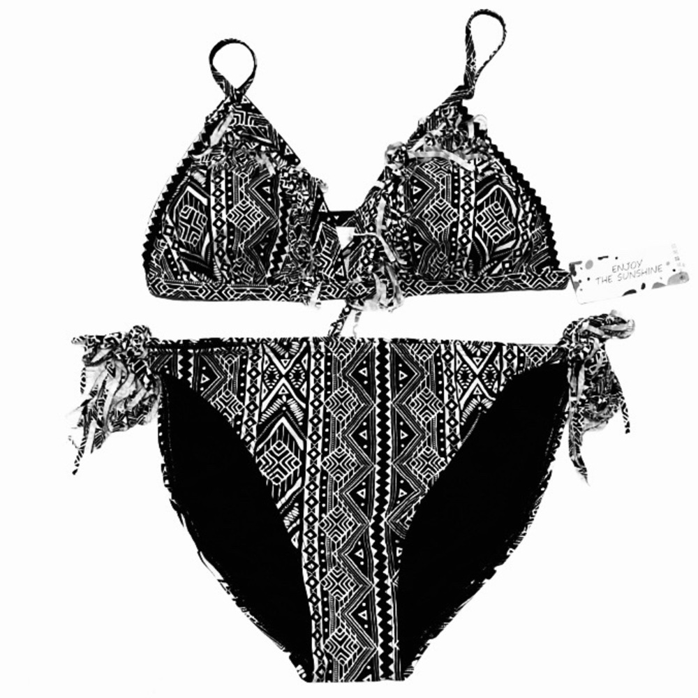 Enjoy The Sunshine Tribal Print 2 Piece Swimsuit